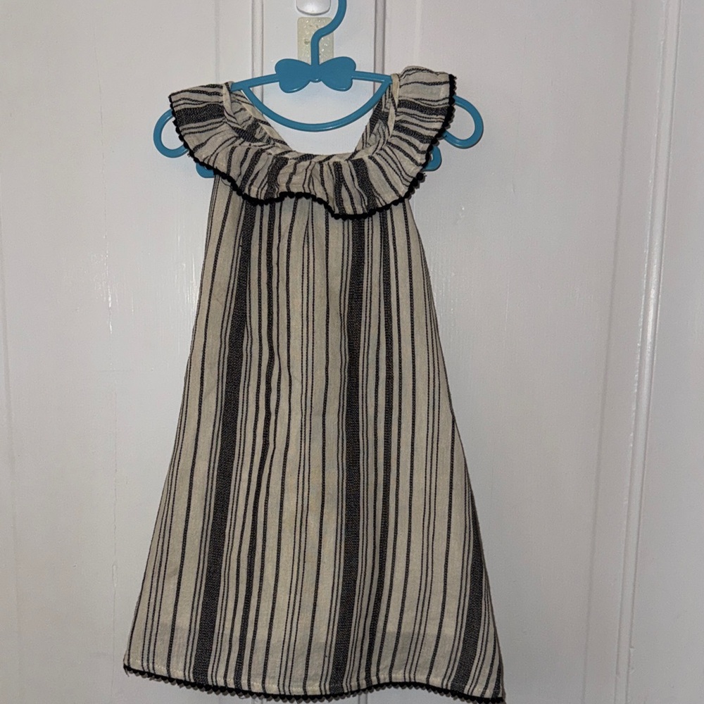 Tahari Black and White Striped Kids Dress